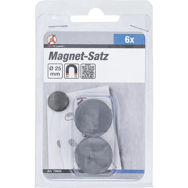 BGS Magneetset - keramiek - Ø 25 mm - 6 delig