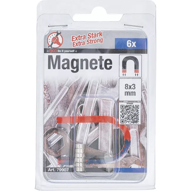 BGS Magneetset - extra sterk - Ø 8 mm - 6 delig