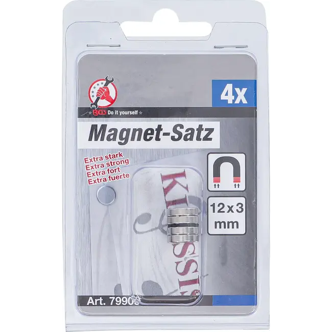 BGS Magneetset - extra sterk - Ø 12 mm - 4 delig