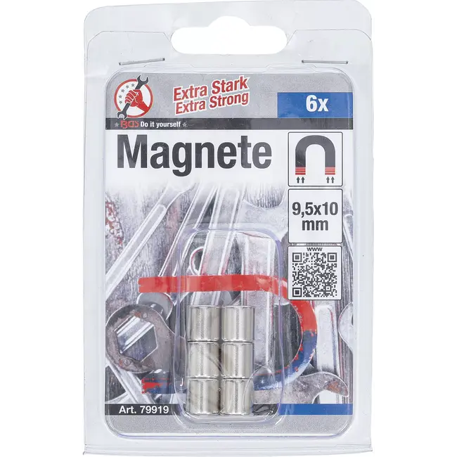 BGS Magneetset - extra sterk - Ø 9,5 mm - 6 delig