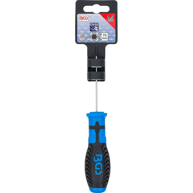 BGS Schroevendraaier - binnenzeskant 1,5 mm - Meslengte 75 mm