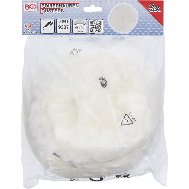 BGS Polijstschijf - Ø 180 mm - 3 delig - voor BGS 9337