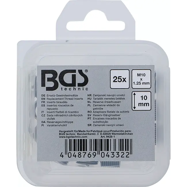 BGS Reserve draadbussen - M10 x 1,25 - 25 delig