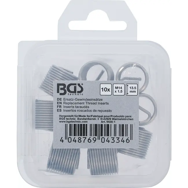 BGS Reserve draadbussen - M14 x 1,5 mm - 10 delig