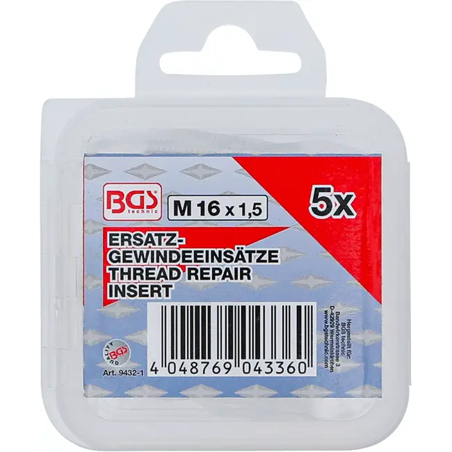 BGS Reserve draadbussen - M16 x 1,5 mm - 5 delig