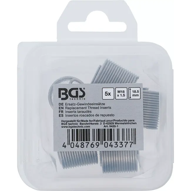 BGS Reserve draadbussen - M18 x 1,5 mm - 5 delig