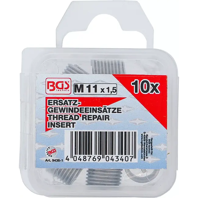 BGS Reserve draadbussen - M11 x 1,5 mm - 10 delig
