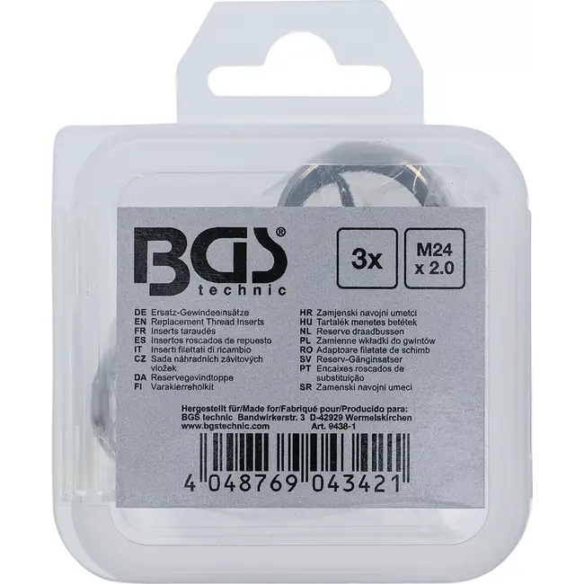 BGS Reserve draadbussen - M24 x 2,0 mm - 3 delig