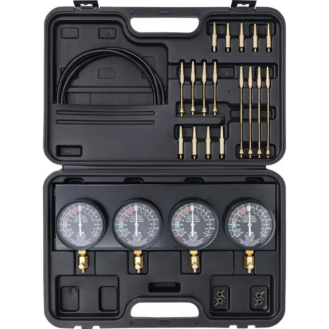 BGS Synchroon-caburateur-testapparaat - met 4 synchroonklokken - 26 delig