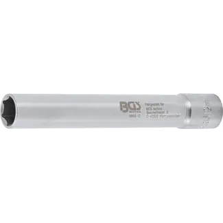 BGS technic Dopsleuteldop zeskant, extra diep - aandrijf-binnenvierkant 3/8" - 12 mm