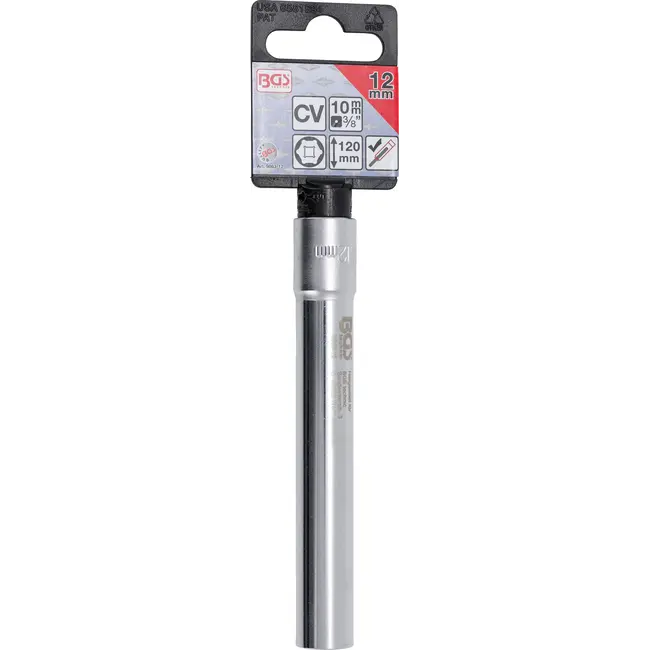 BGS Dopsleuteldop zeskant, extra diep - aandrijf-binnenvierkant 3/8" - 12 mm