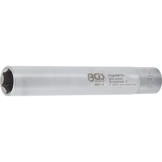 BGS technic Dopsleuteldop zeskant, extra diep - aandrijf-binnenvierkant 3/8" - 14 mm