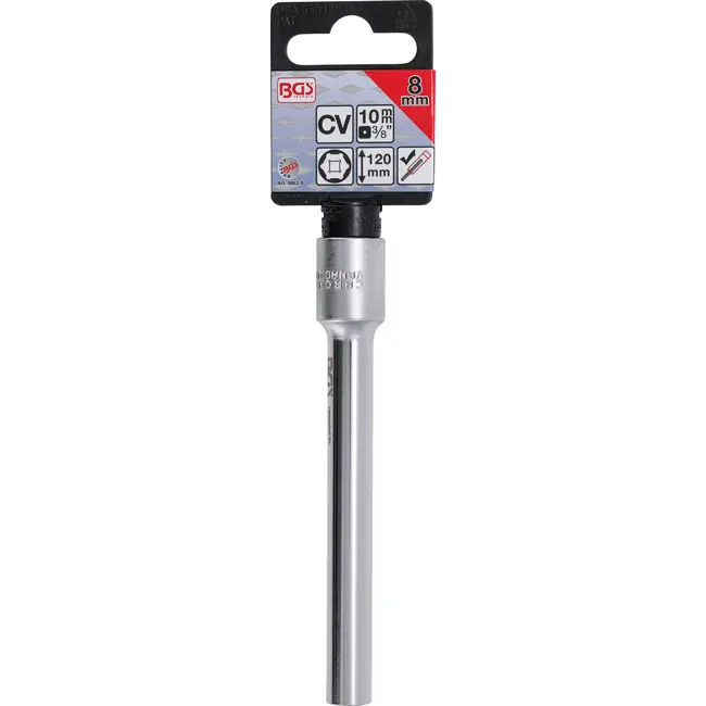 BGS Dopsleuteldop zeskant, extra diep - aandrijf-binnenvierkant 3/8" - 8 mm