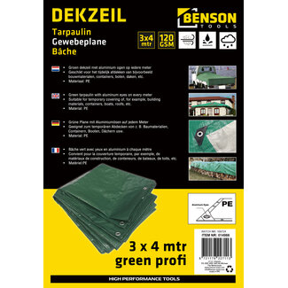 Benson Dekzeil 3 x 4 meter groen Profi