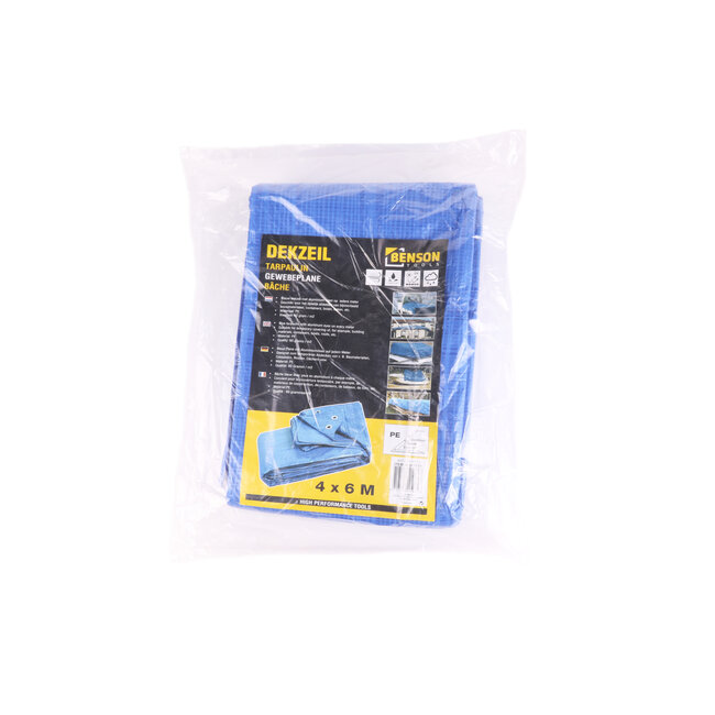 Benson Dekzeil 4 x 6 meter blauw