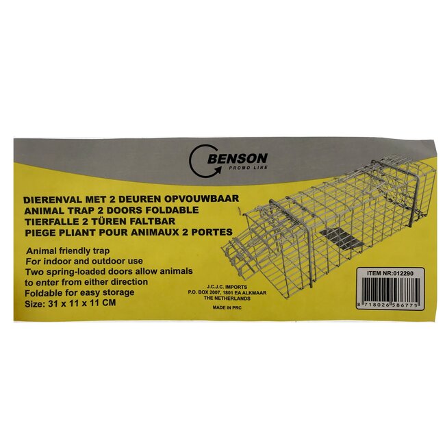 Benson Dierenval met 2 deuren opvouwbaar 31 x 11 x 11 cm