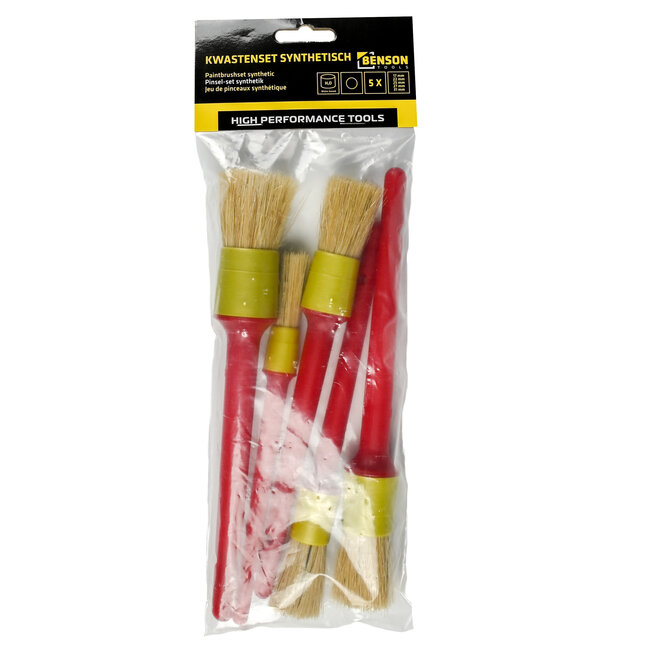 Benson Kwastenset synthetisch 5 stuks rond