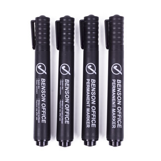 Benson Merkstift permanent – Set van 4 stuks, zwart