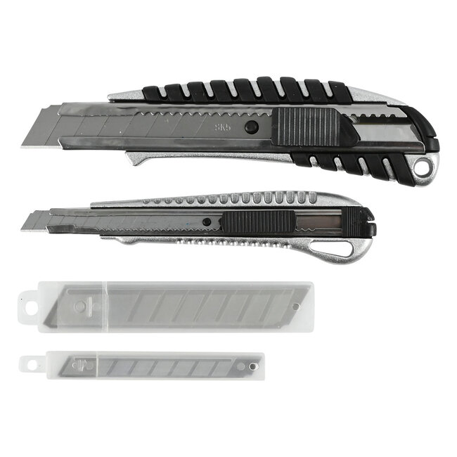 Benson Afbreekmessen set metaal 9 en 18 mm + 10 reservemessen 12 stuks