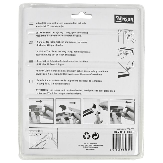Benson Afbreekmessen set 9 mm en 18 mm + 20 reservemessen