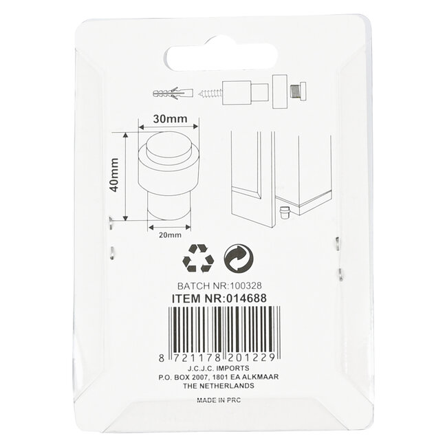 Benson Deurstopper Zilver