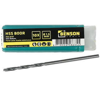 Benson HSS boor 1.5 mm 10 stuks