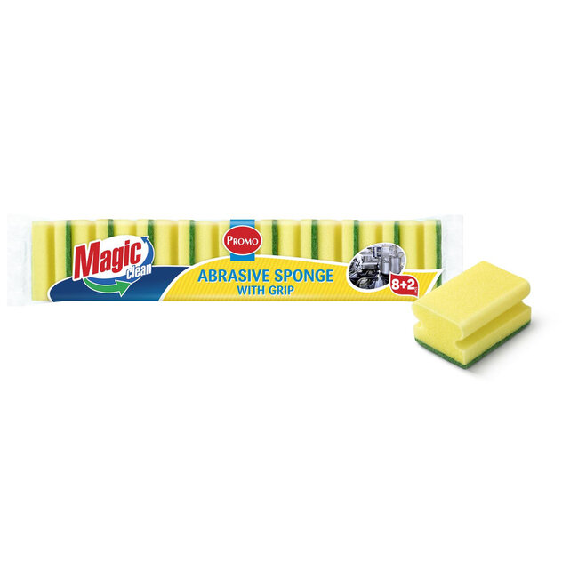 Magic Clean Promo Schuurspons met grip 8+2 stuks