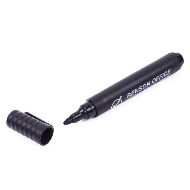 Benson Merkstift permanent – Set van 4 stuks, zwart