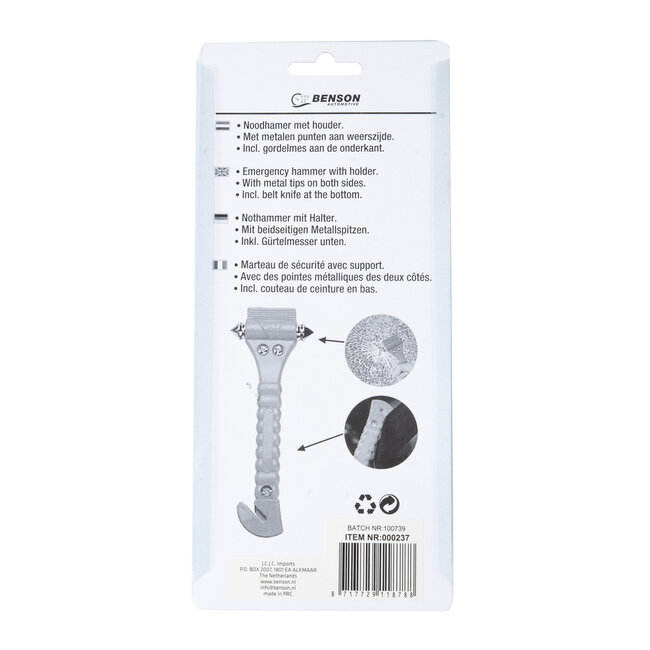 Benson Noodhamer met houder