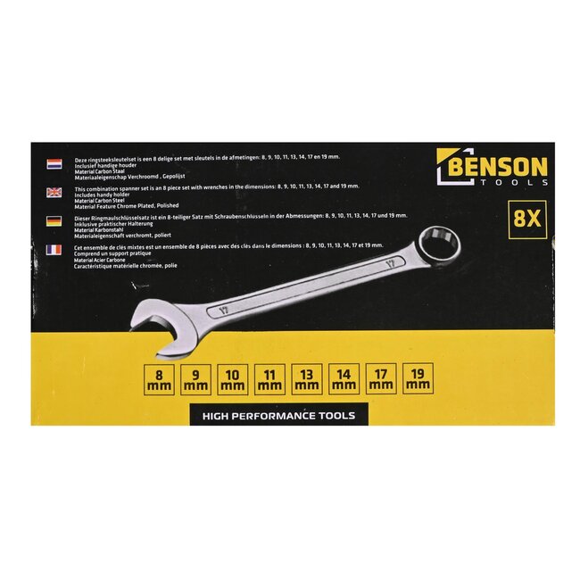 Benson Ring-steeksleutel 8 stuks PH