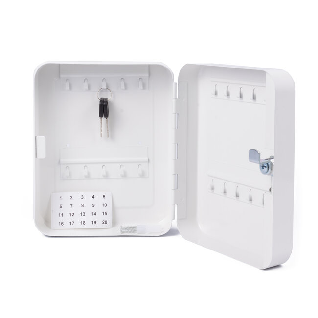 Stahlex Sleutelkast 20 haken wit