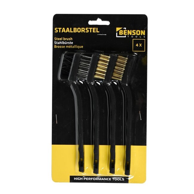Benson Staalborstel 4 stuks mini