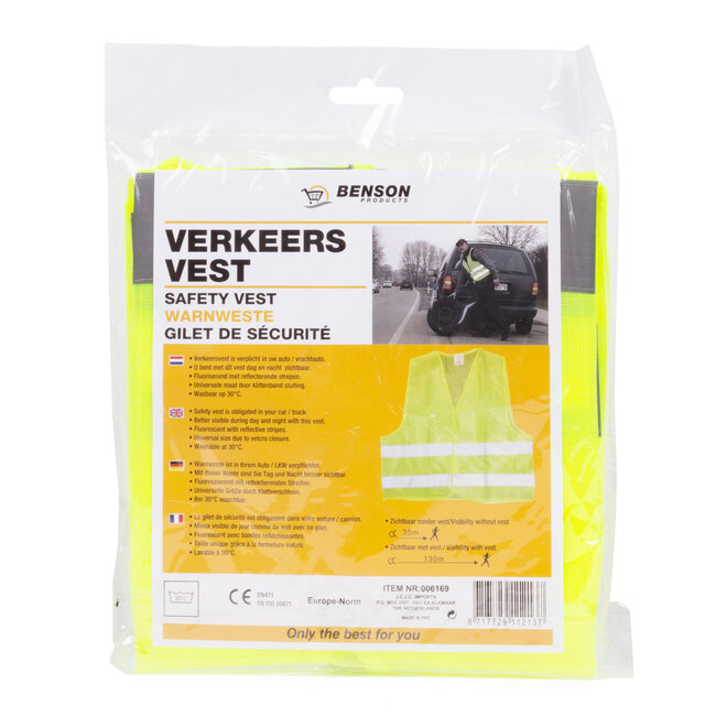 Benson Verkeersvest geel EN471 + EN ISO 20471