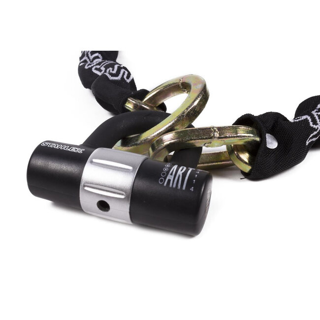 Stahlex Kettingslot ART3 - gehard staal - 10 mm dik - 120 cm lang - zwart