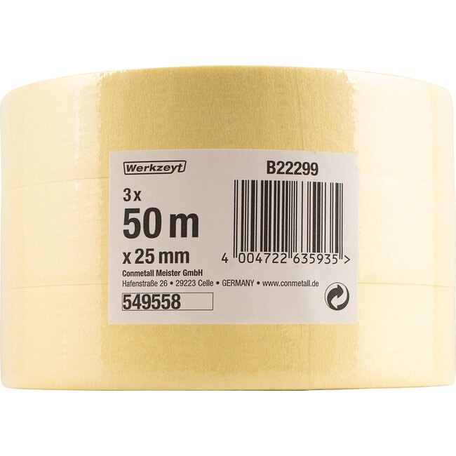 Werkzeyt Schilderstape – 25 mm x 50 m – 3 stuks