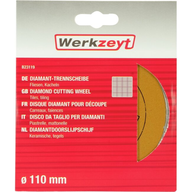 Werkzeyt Diamantslijpschijf Tegels – 110 mm – Nat en Droog
