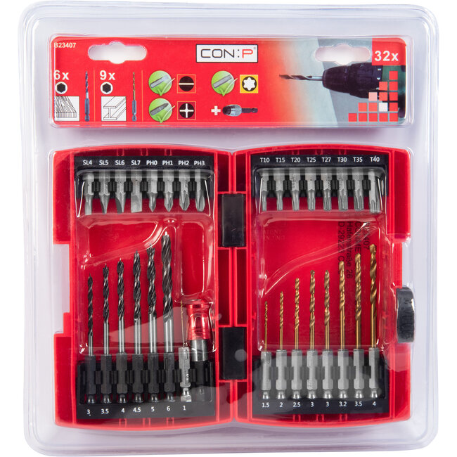 Werkzeyt Boren- en Bitset – 32-delig – Inclusief Houder