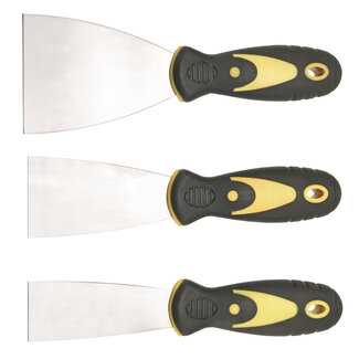 Werkzeyt Plamuurmessenset – RVS – 3-delig – Softgrip