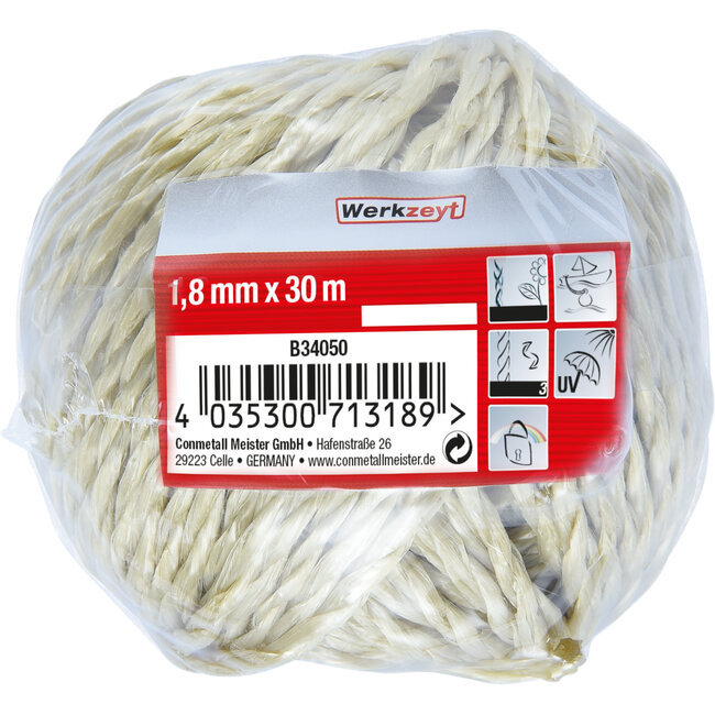 Werkzeyt Verpakkingstouw – Polypropyleen – 30 meter – Ø 1.8mm