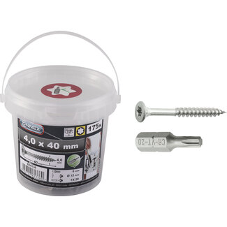 Connex Universele Schroeven RVS – 4.0x40mm – 175 stuks