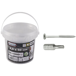 Connex Universele Schroeven RVS – 4.0x50mm – 140 stuks