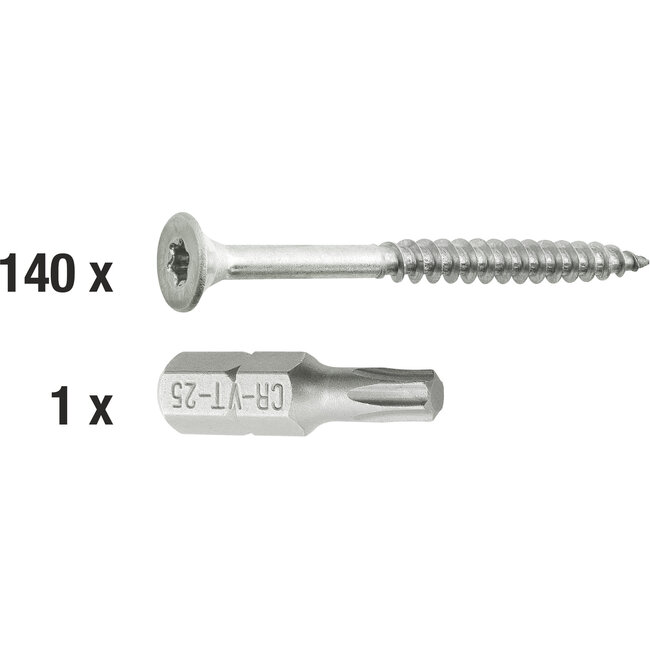 Connex Universele Schroeven RVS – 5.0x60mm – 80 stuks