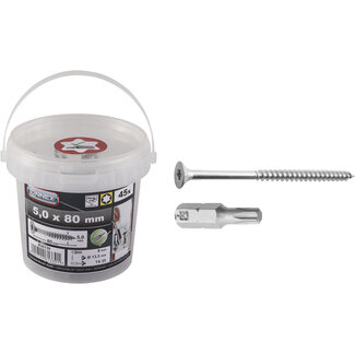 Connex Universele Schroeven RVS – 5.0x80mm – 45 stuks