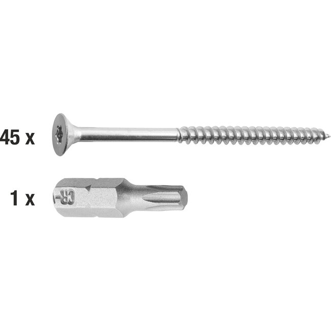 Connex Universele Schroeven RVS – 5.0x80mm – 45 stuks