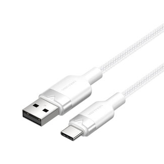 Vention USB 2.0 A naar USB-C 3A kabel (wit) - 2 meter