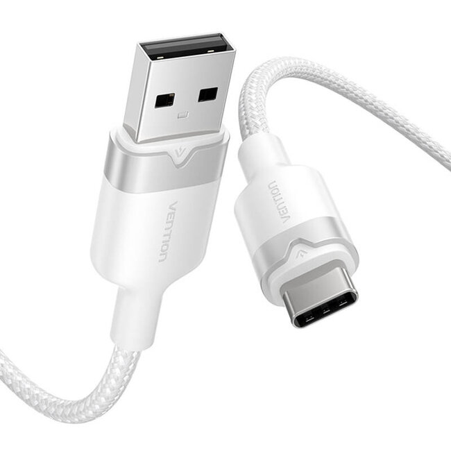 Vention USB 2.0 A naar USB-C 3A kabel (wit) - 2 meter