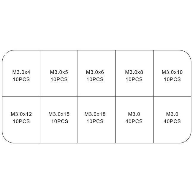 Topgear Nylon bouten assortiment, 160-delig