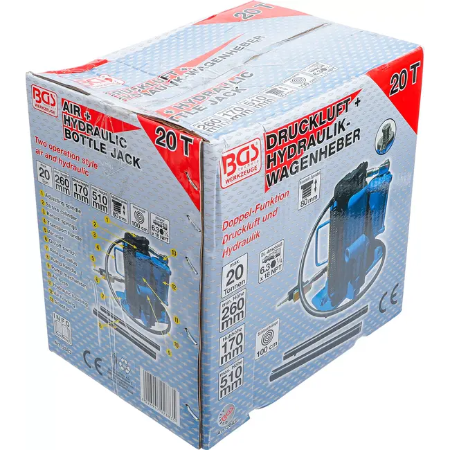 BGS Lucht hydrauliek garagekrik 20 ton