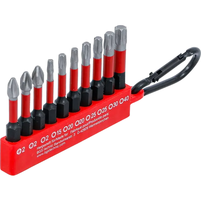 BGS Torsie-bitset - aandrijving buitenzeskant 1/4" - 50 mm - 10 delig
