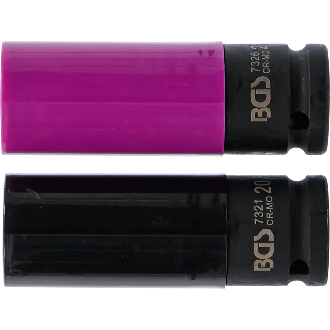 BGS Kracht wielmoer doppenset - 1/2" - 20,5 / 21,5 mm - 2 delig